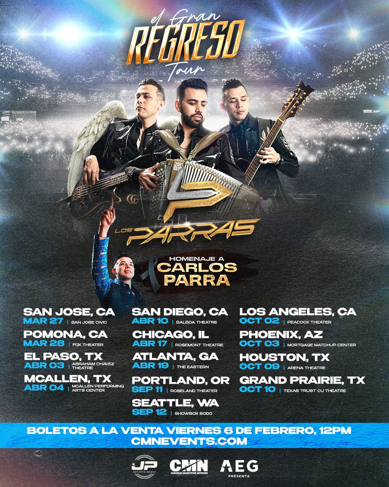 Los Parras El Gran Regreso Tour Poster 2026